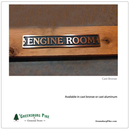 ENGINE ROOM 8.5in cast bronze door sign