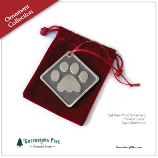 Cat Paw Print Ornament - Pewter Look