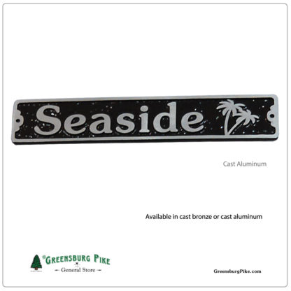 Seaside door sign - palm trees - cast aluminum
