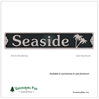 Seaside door sign - palm trees - cast aluminum