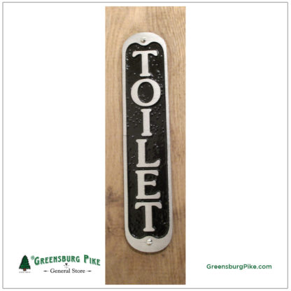TOILET - vertical bathroom sign - 9in tall